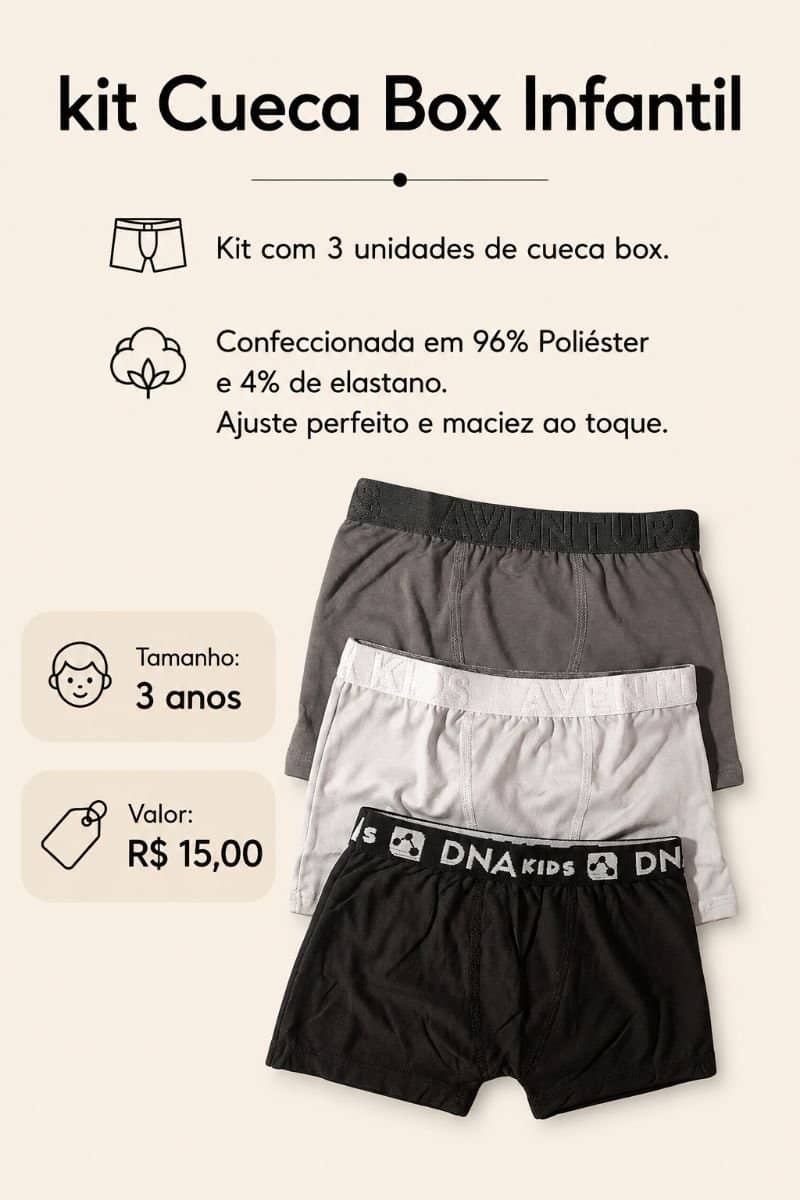 Kit Cueca Box Infantil