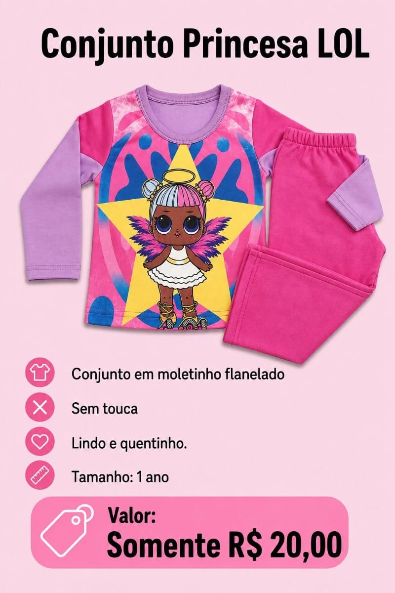 Conjunto Princesa LOL - Foto 1