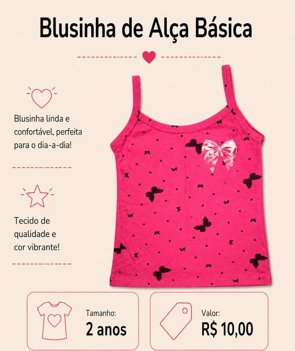 Blusinha de Alça Básica - Foto 1