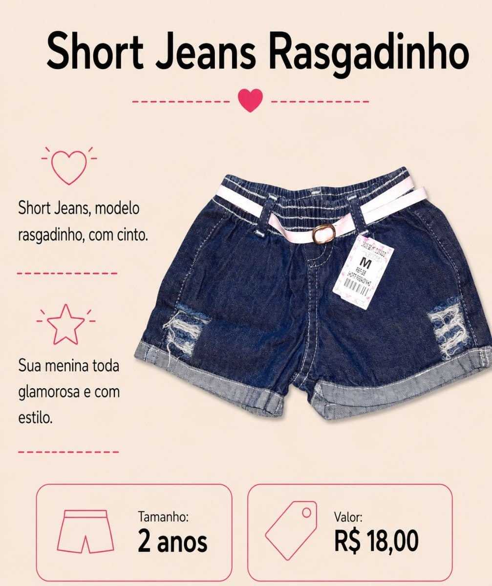Short Jeans- Rasgadinho - Foto 1