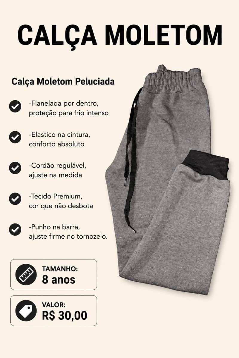 Calça Moletom Peluciada