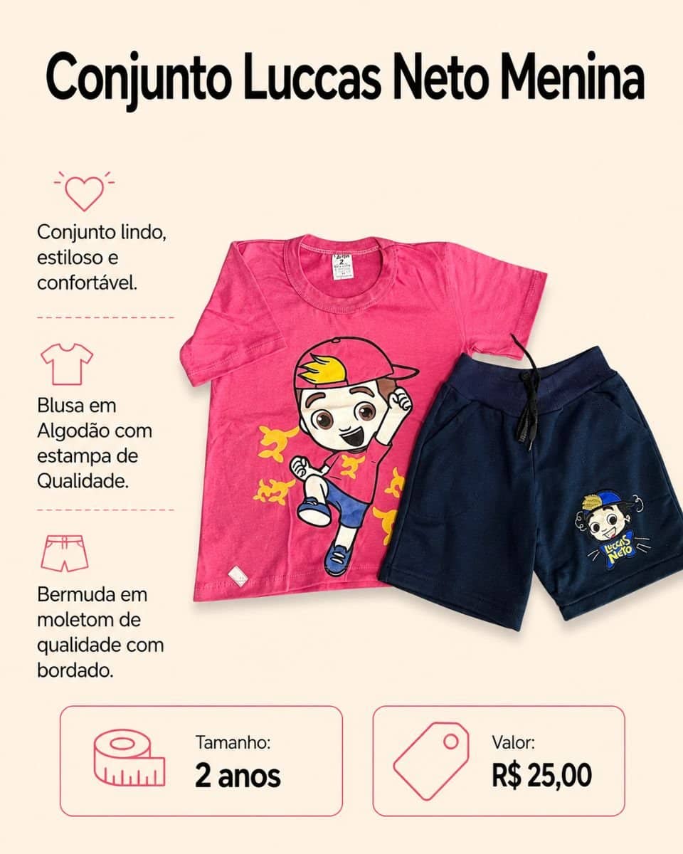 Conjunto Luccas Neto - Menina