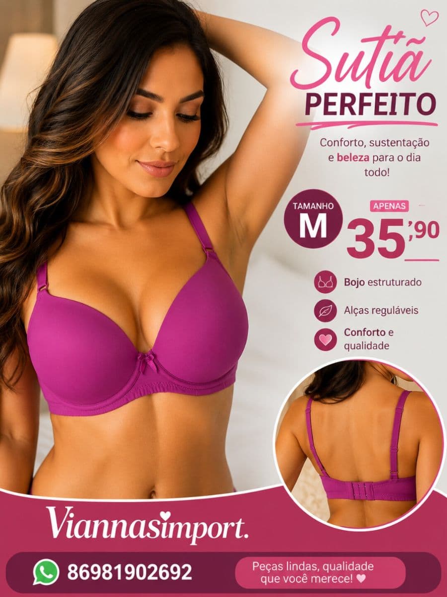 Sutiã Romance na cor Pink.