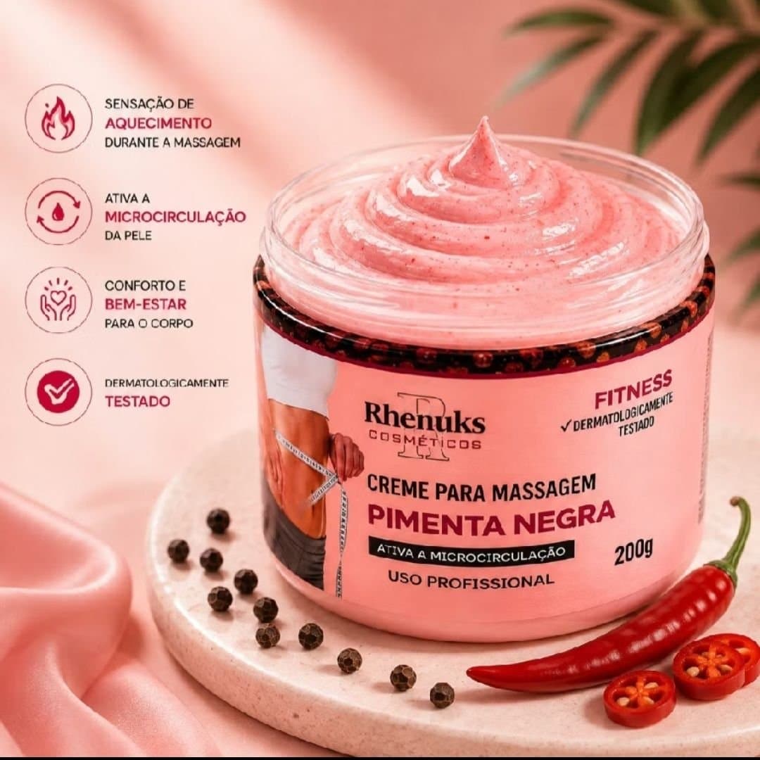 Creme para Massagem Pimenta Negra