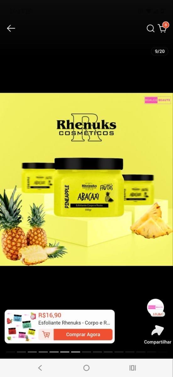 Esfoliante Corpo e Rosto de Abacaxi - Foto 1
