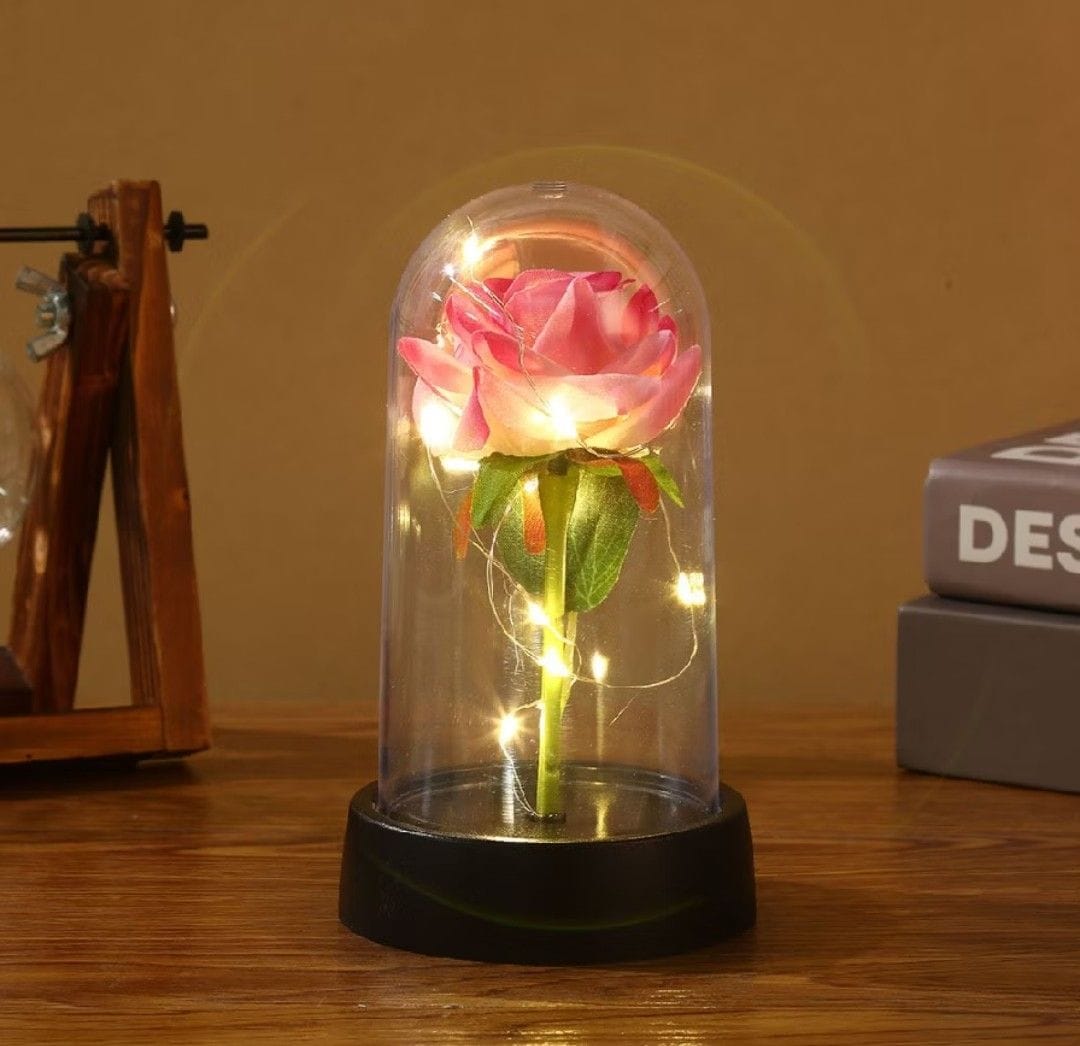 Rosa encantada na cúpula com luzes de fada- presente romântico - Foto 1