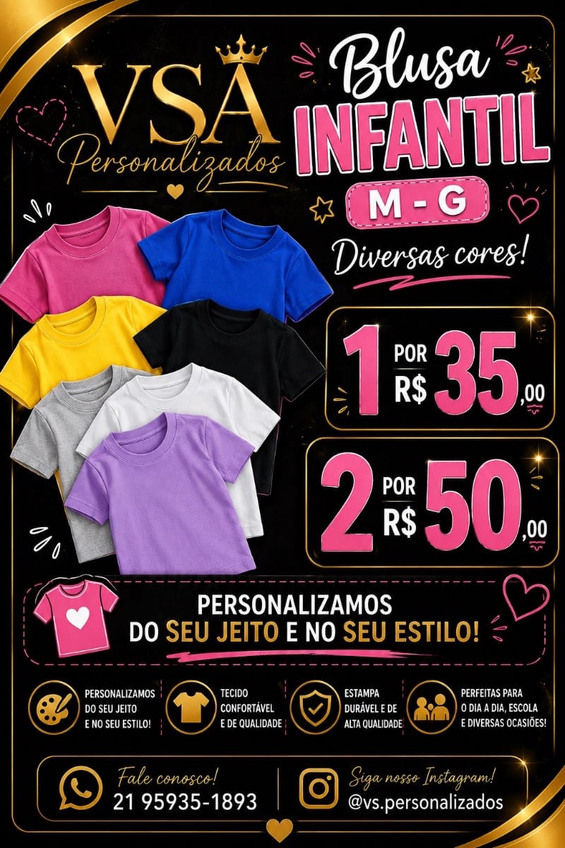Camisas personalizadas , Infantil e Adulto - Foto 2