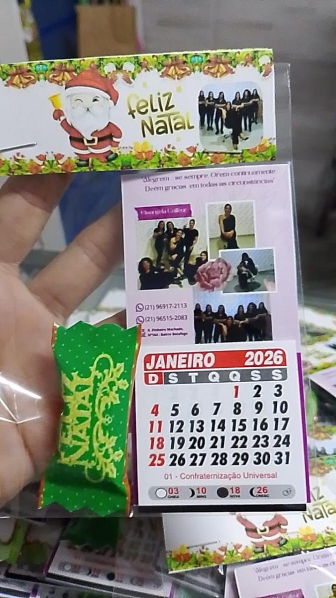 Calendário+ Bala personalizada + Tag + embalagem - Foto 1