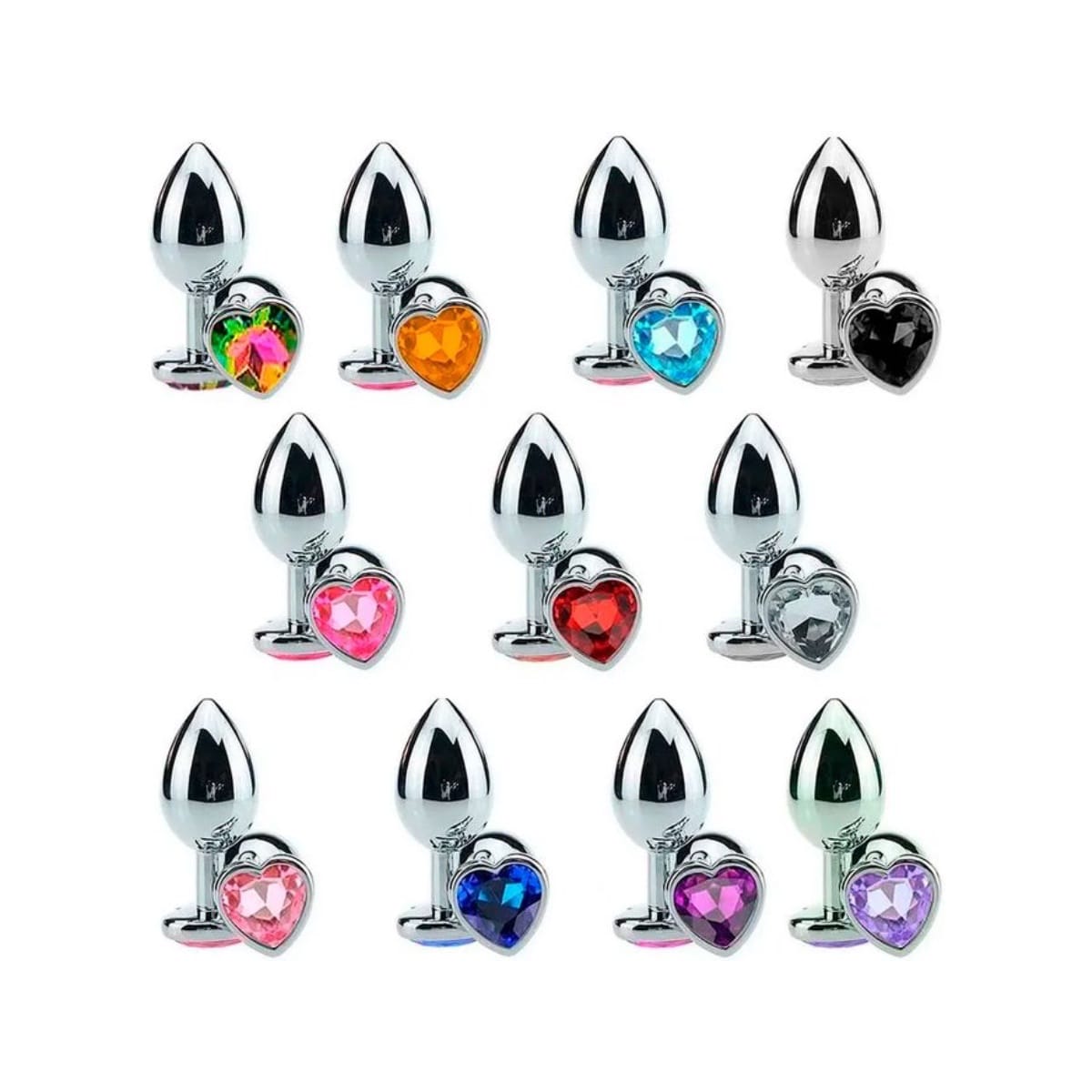PLUG ANAL CÔNICO COM CRISTAL FORMATO CORAÇÃO P SEXY IMPORT - Foto 1