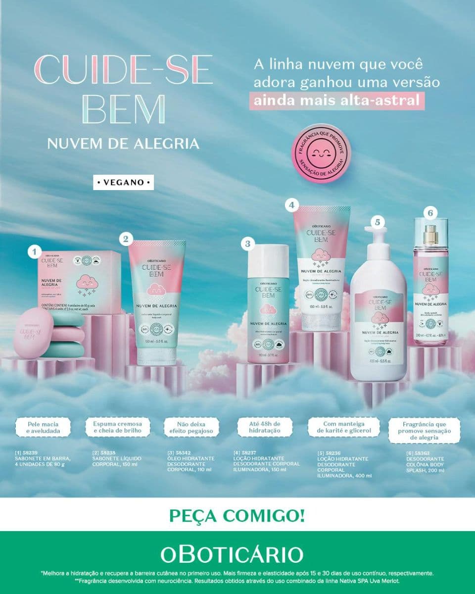 Cuide-se bem nuvem de alegria body splash