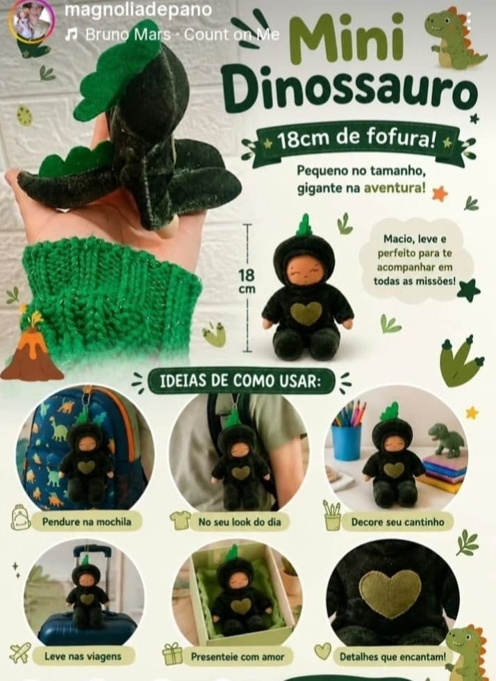 Boneca fofucha 18cm,unicórnio, ursinho, dinossauro, coelhinha, borboleta, - Foto 4