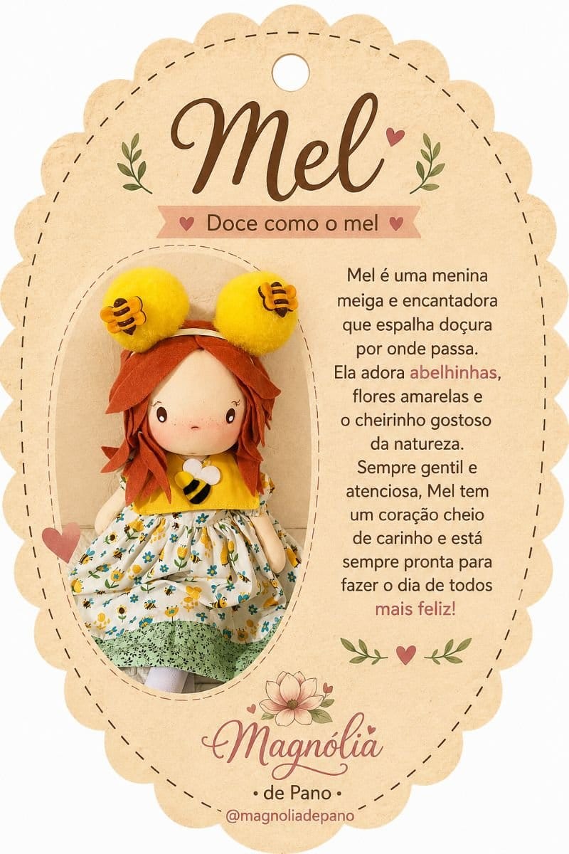 Boneca de pano mel - Foto 1