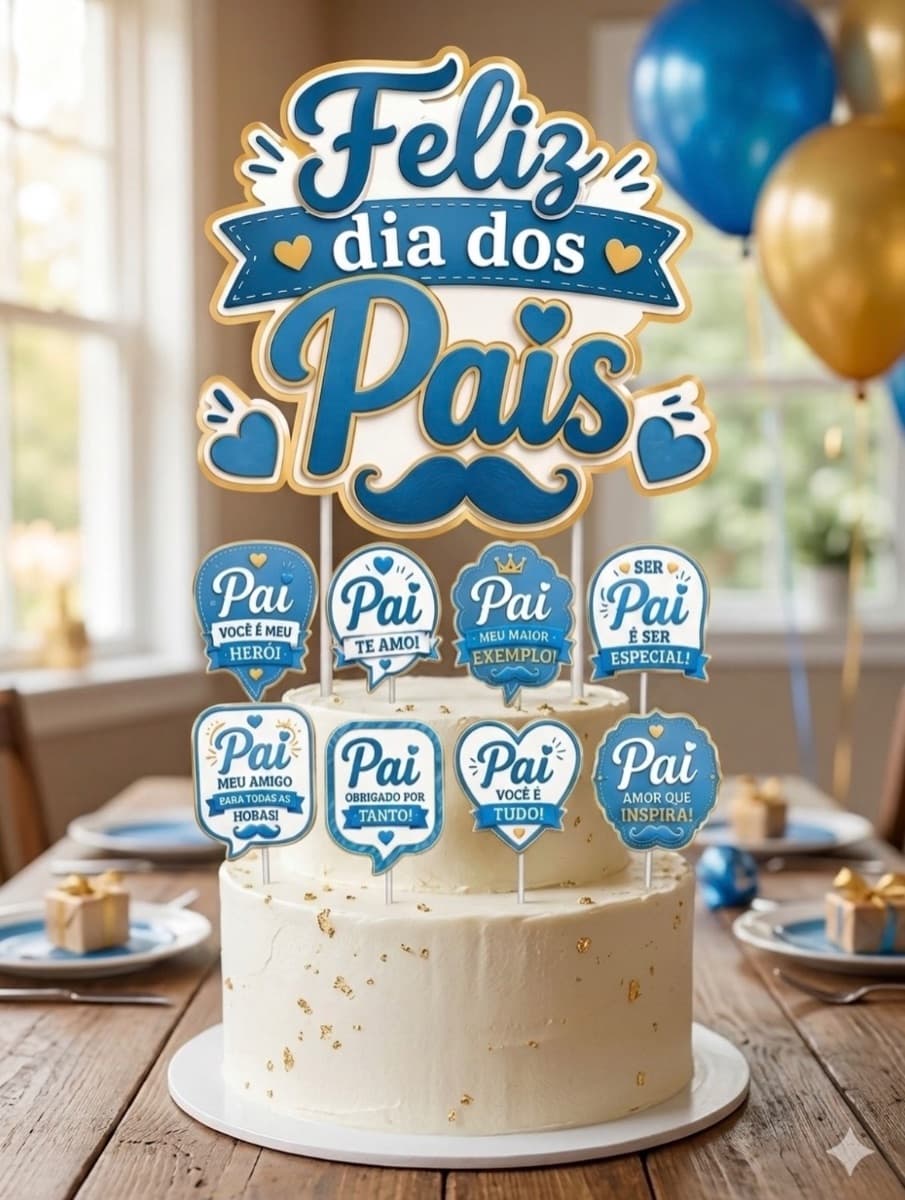 Topo de bolo Dia dos Pais