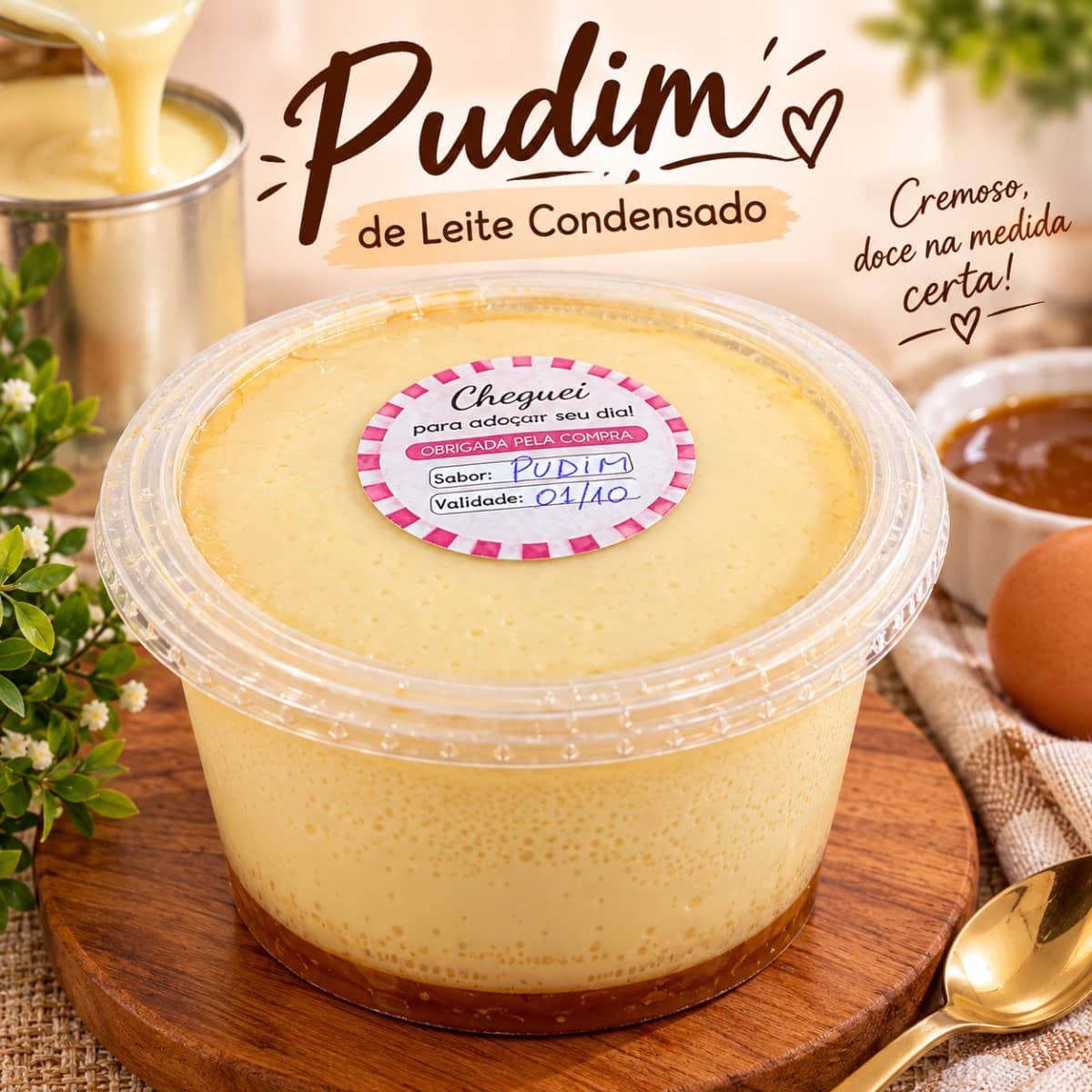 Pudim tradicional leite condensado