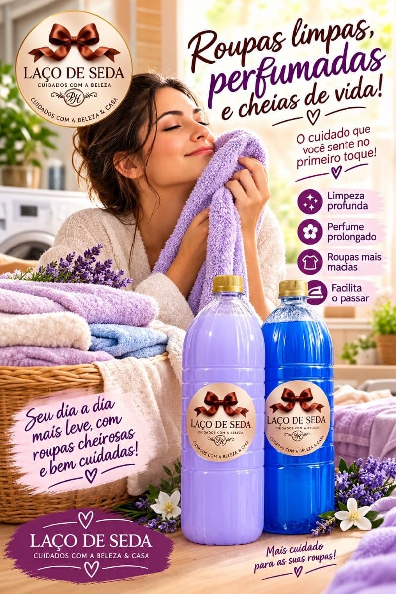 Combo sabão líquido e amaciante 2litros cada - Foto 2