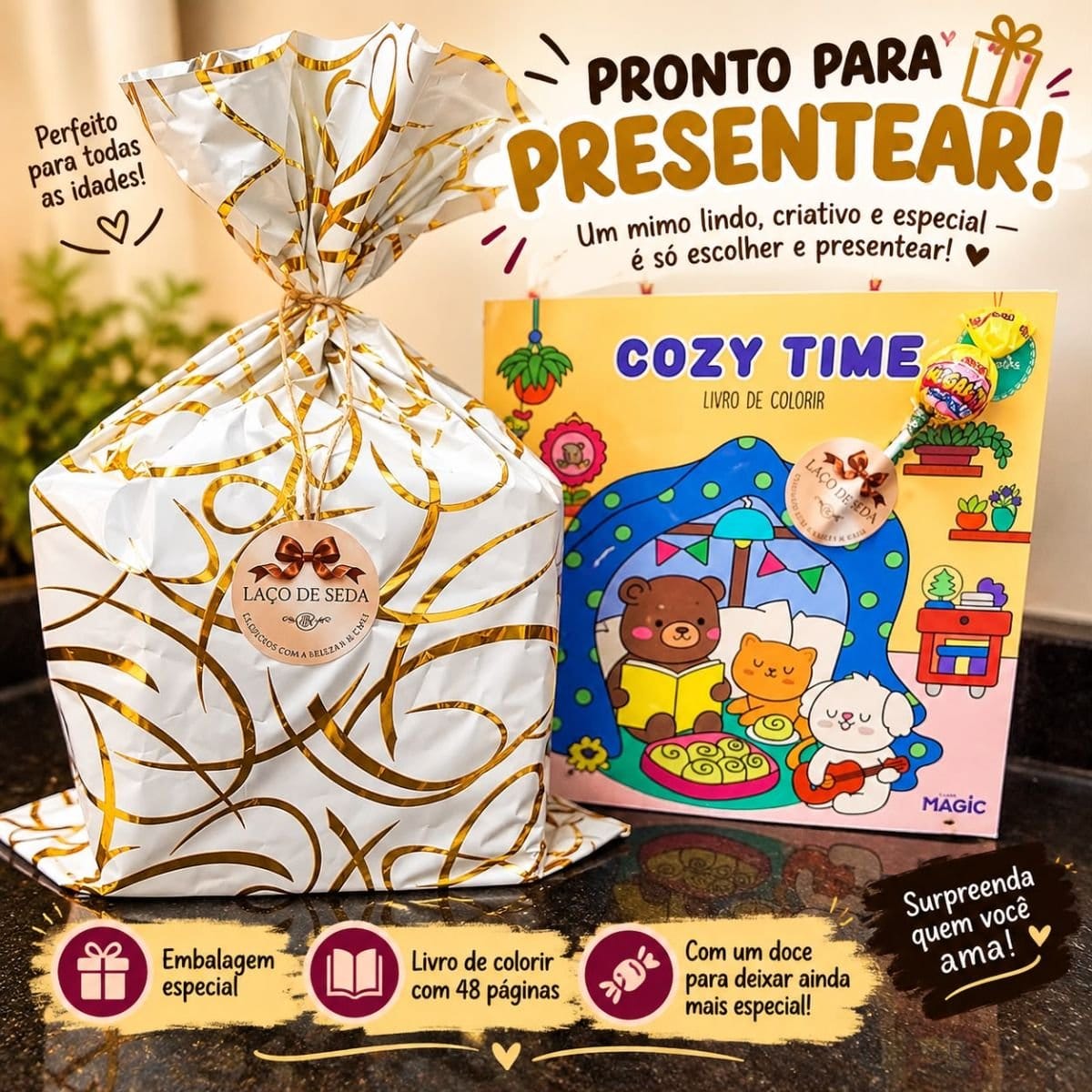 Kit canetinha 80 cores + livro 48 pag. - Foto 2