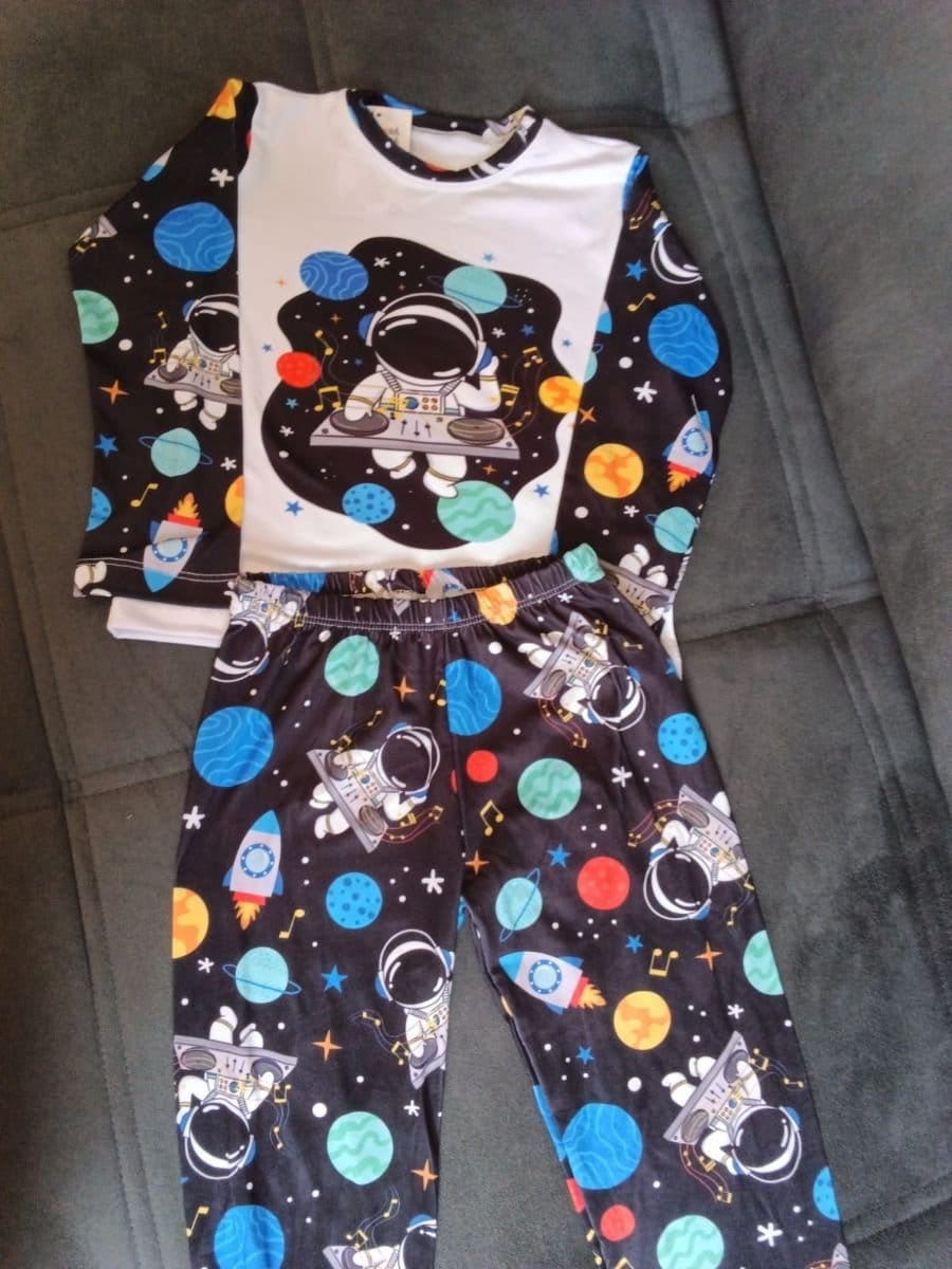 Pijama longo malha suede infantil linha luxo - Foto 2