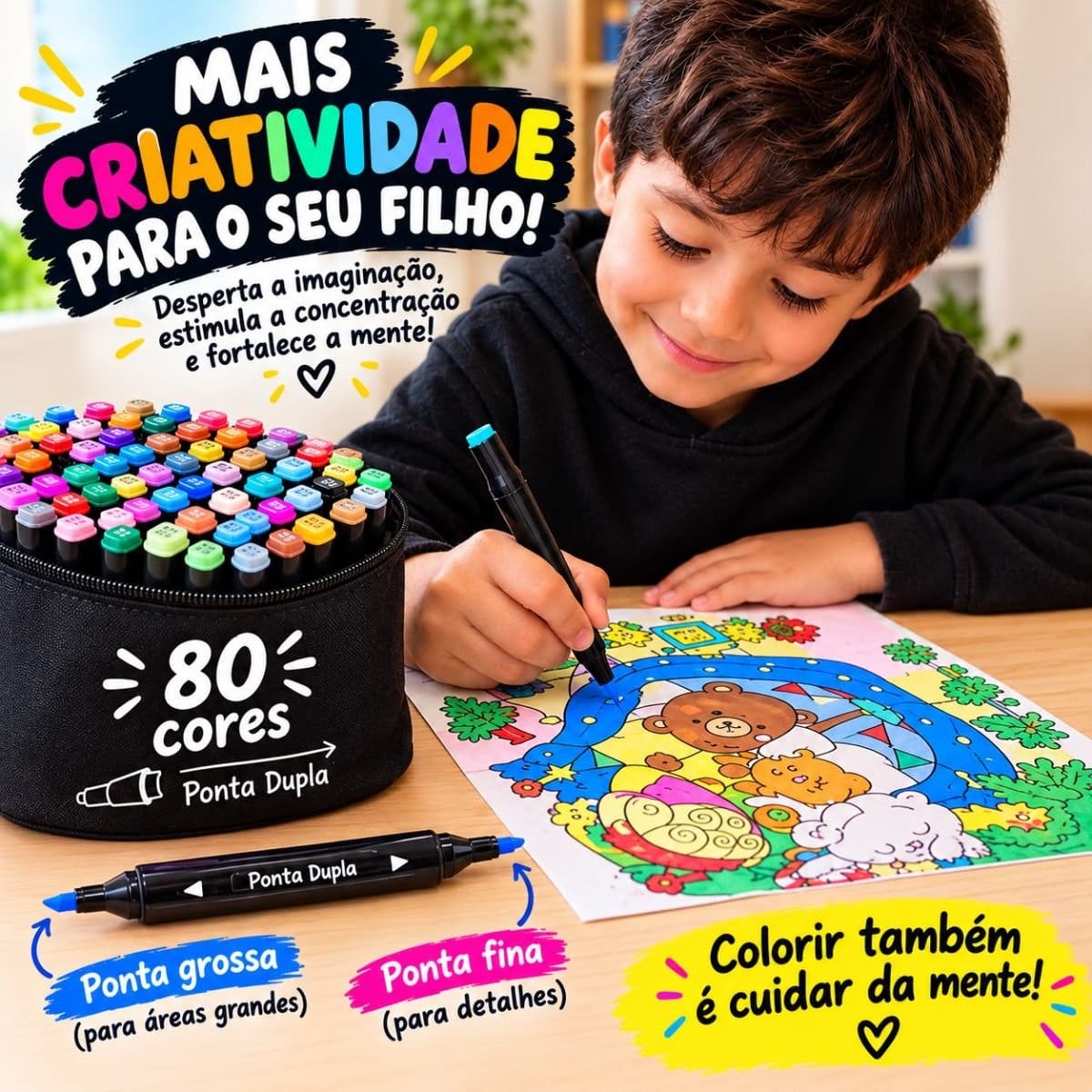 Kit canetinha 80 cores + livro 48 pag. - Foto 1