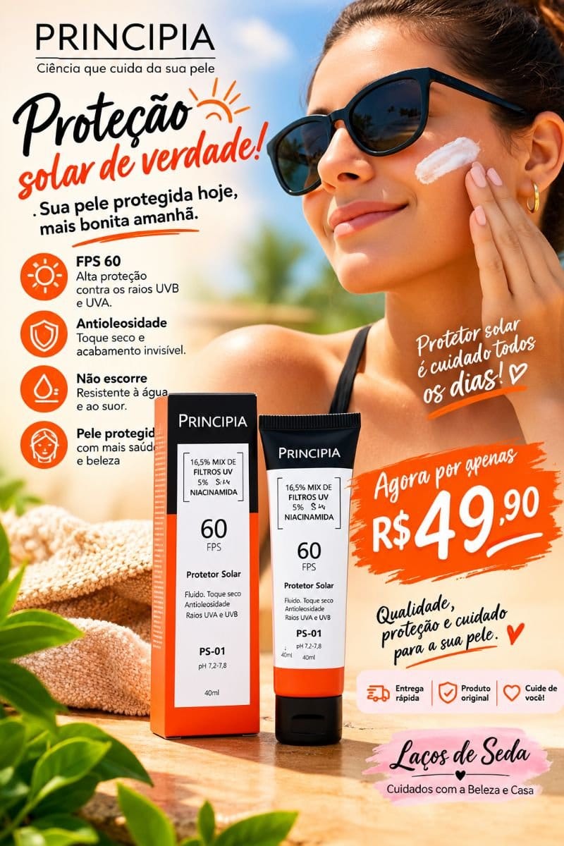 Protetor solar Principia fator 60 sem cor - Foto 1