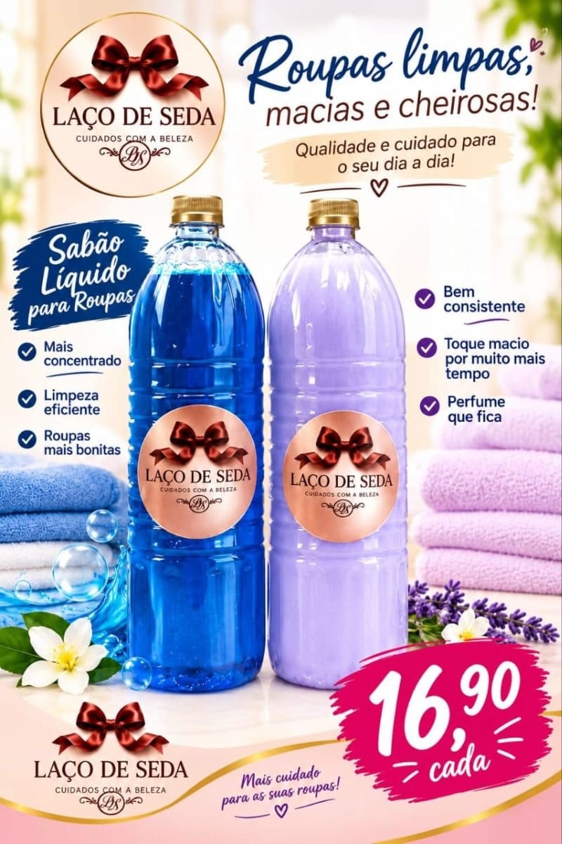 Combo sabão líquido e amaciante 2litros cada - Foto 1