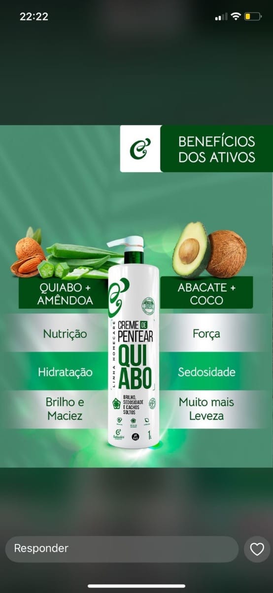 Creme quiabo 1 kg - Foto 1