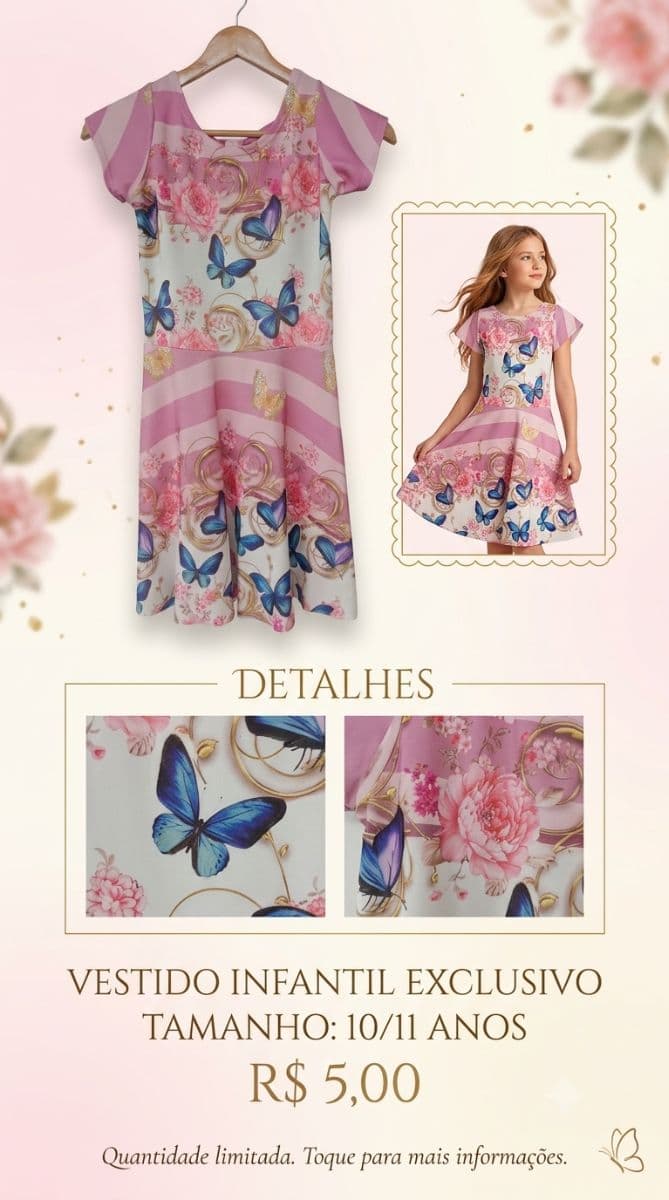 Vestido infantil de 10 anos
