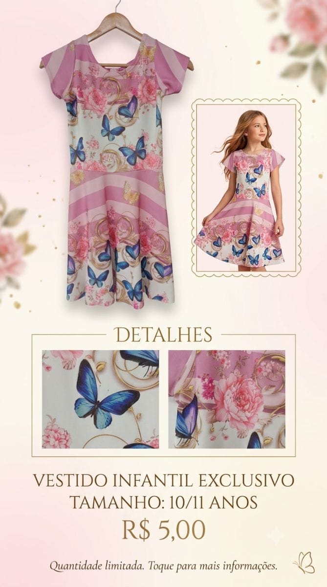 Vestido infantil de 10 anos - Foto 1