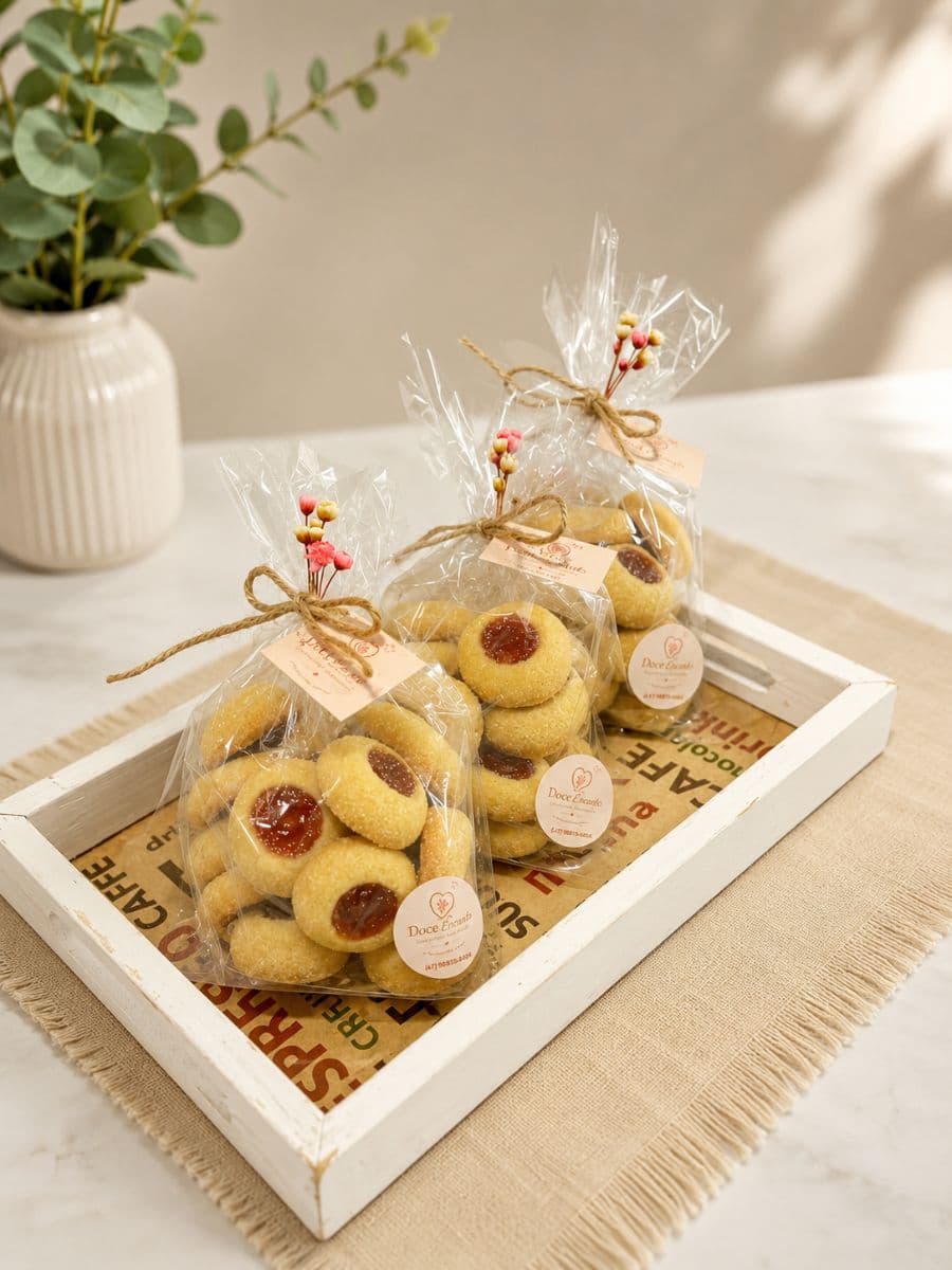 Biscoito amanteigado goiabada e chocolate