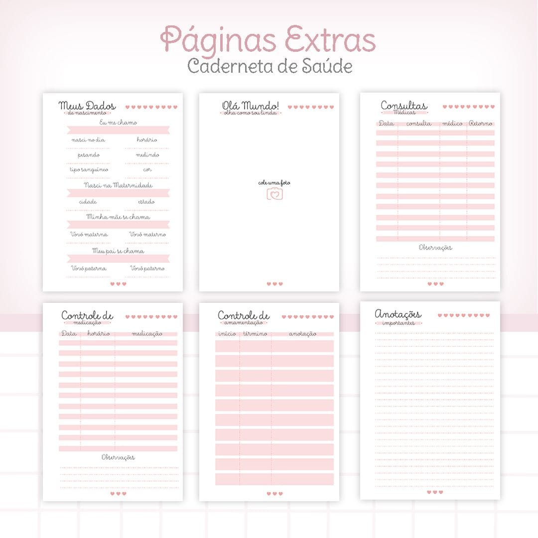 🌸 Caderneta de Vacinação Personalizada – Meninas 🌸 - Foto 5