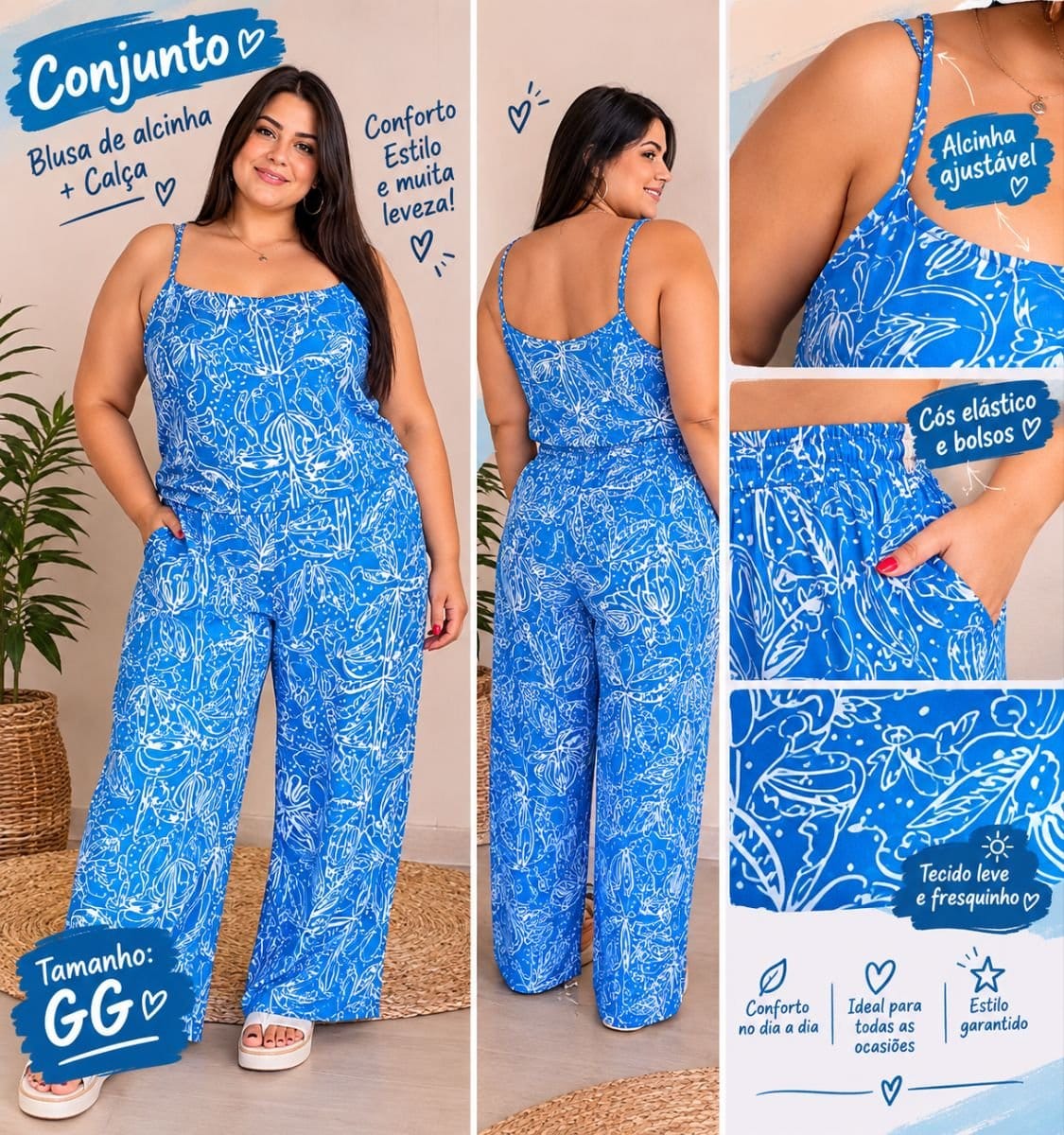 Conjunto Plus xl com estampa - Foto 1
