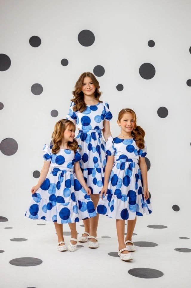 Vestido Cibele poá azul - Foto 4
