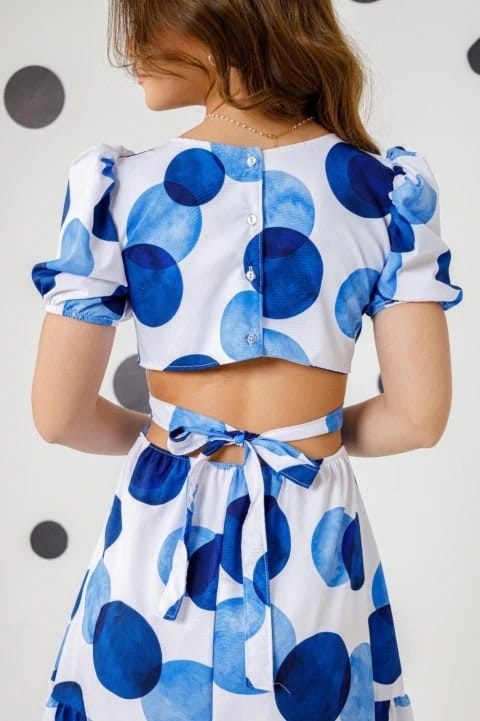Vestido Cibele poá azul - Foto 2