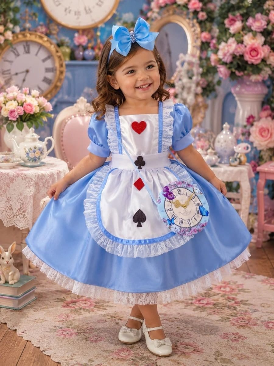 Fantasia Princesa Belli Doce Realeza - Mundo Encantado Azul - Foto 3