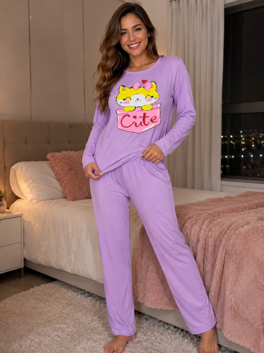 Pijama confortável Cute