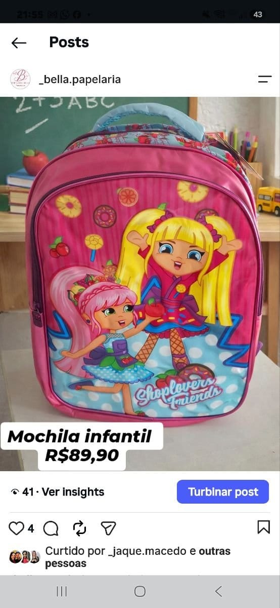 Mochila infantil Menina - Foto 1