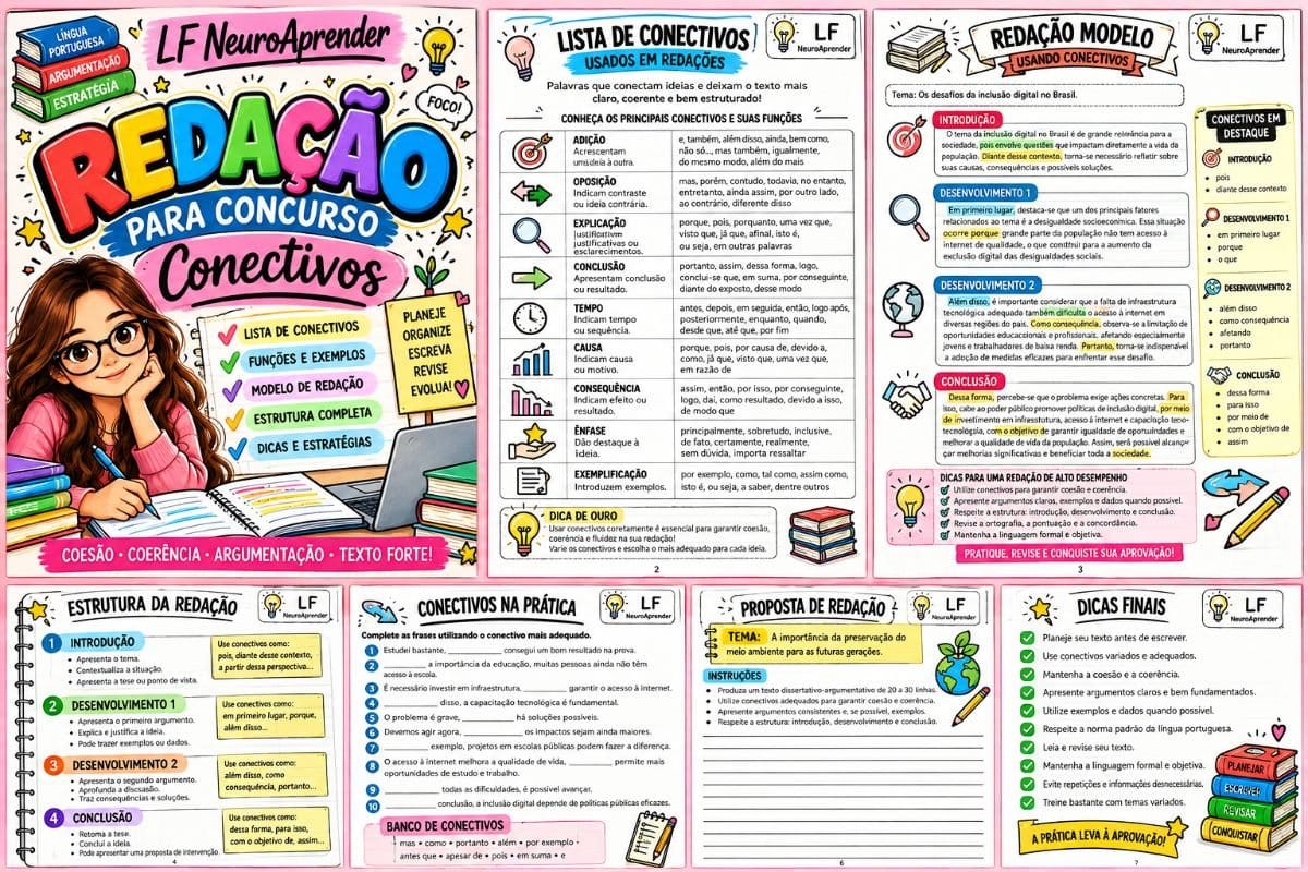 ✍️📚 REDAÇÃO PARA CONCURSO — LF NEUROAPRENDER - Foto 2