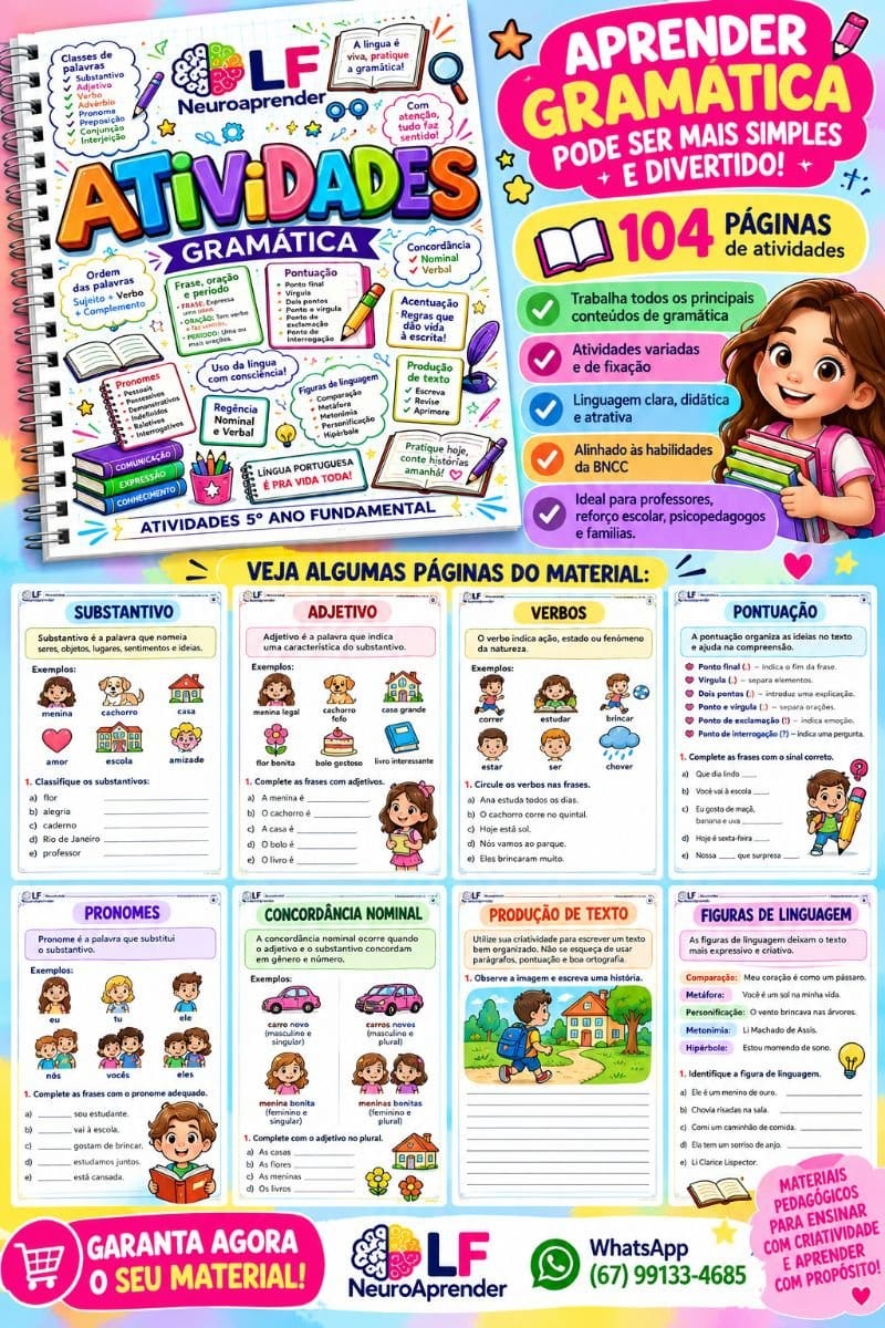 ATIVIDADES DE GRAMÁTICA – 5º ANO - Foto 2