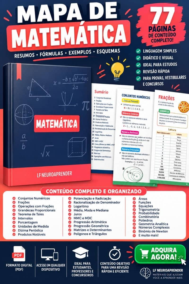 📚🧮 MAPA DE MATEMÁTICA — SEU NOVO MATERIAL DE ESTUDOS!