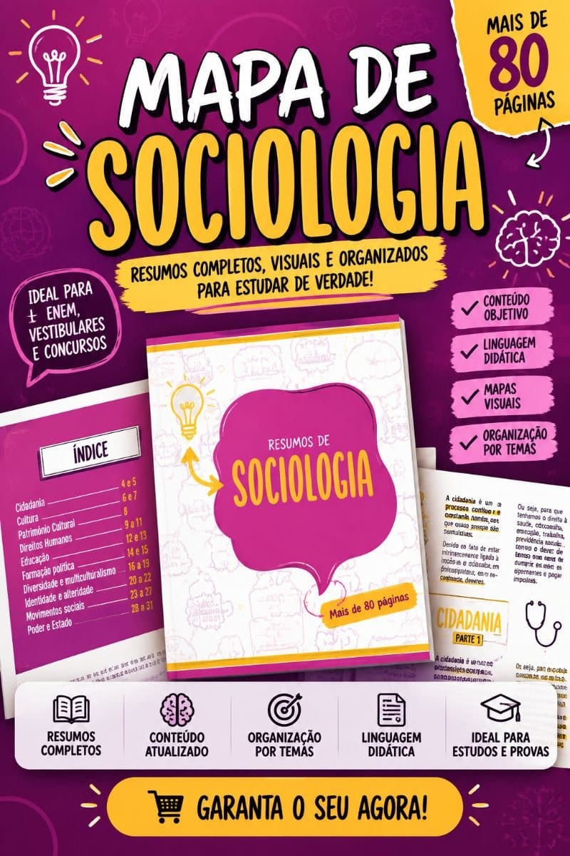 Mapas Mentais de SOCIOLOGIA — MATERIAL COMPLETO - Foto 1