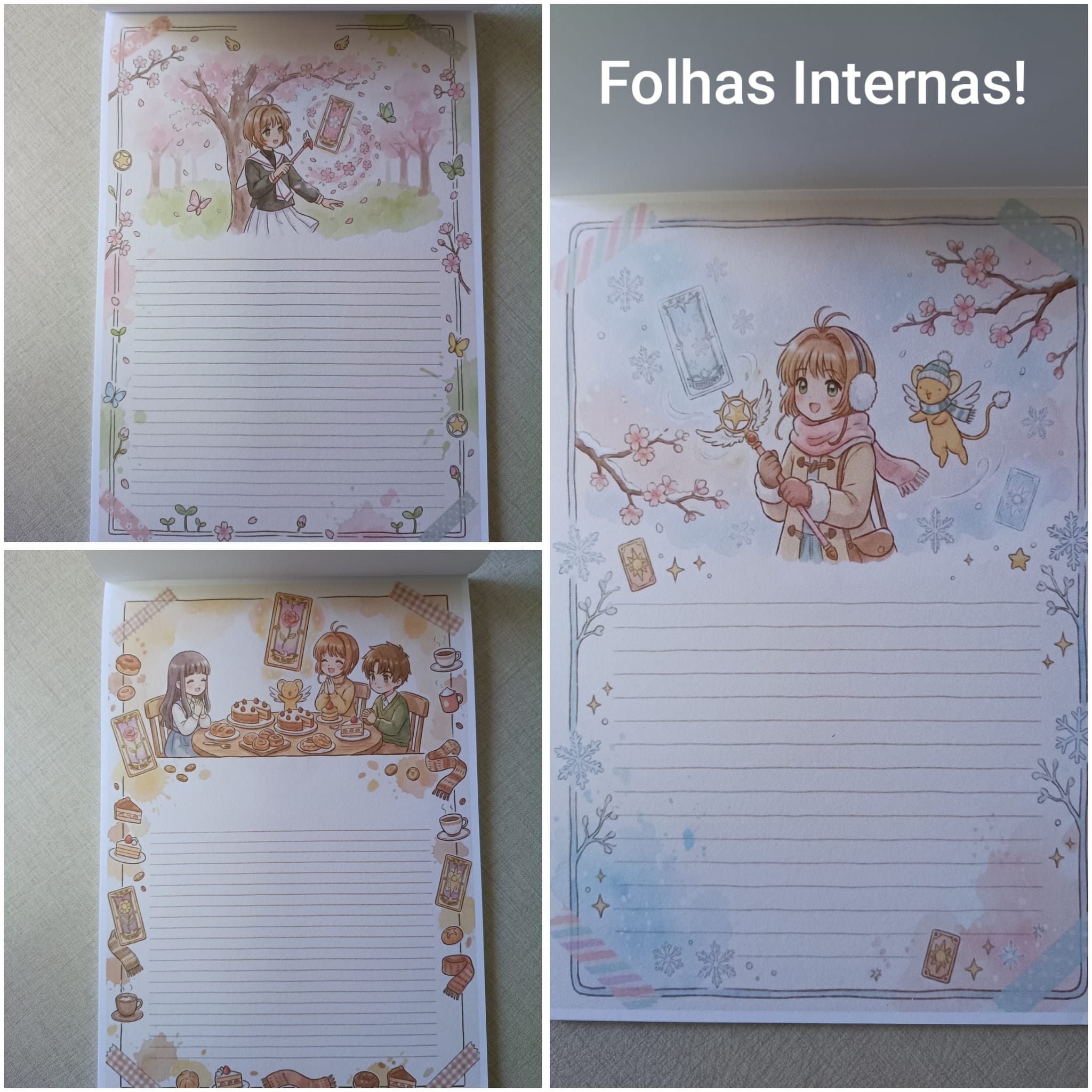 Papel Carta Sakura Card Captors ou Bloco de Anotações - Foto 3