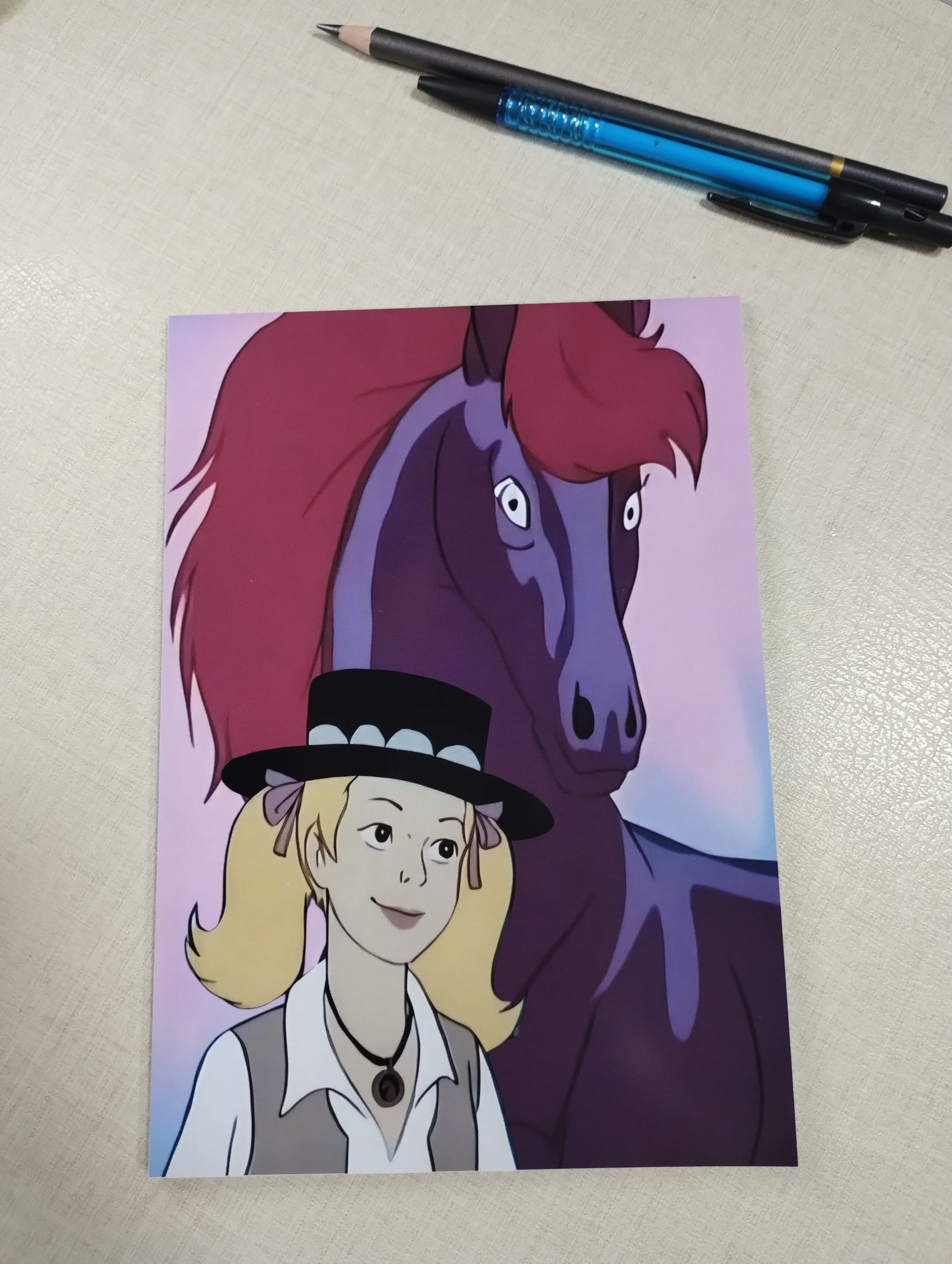 Papel Carta Sara e o Cavalo de Fogo ou Bloco de Anotações - Foto 1