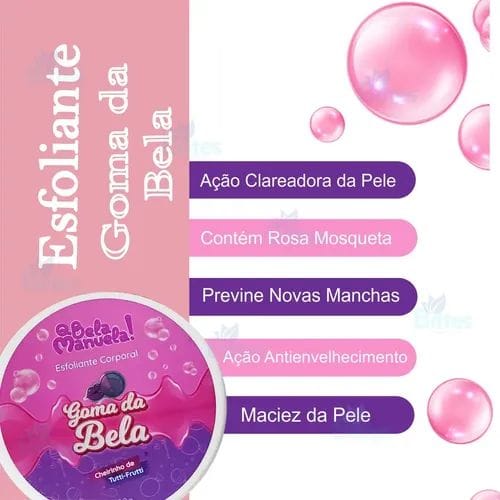Esfoliante Corporal Goma da Bela Cheirinho de Tutti-Frutti 180g - QBelaManuela - Foto 3