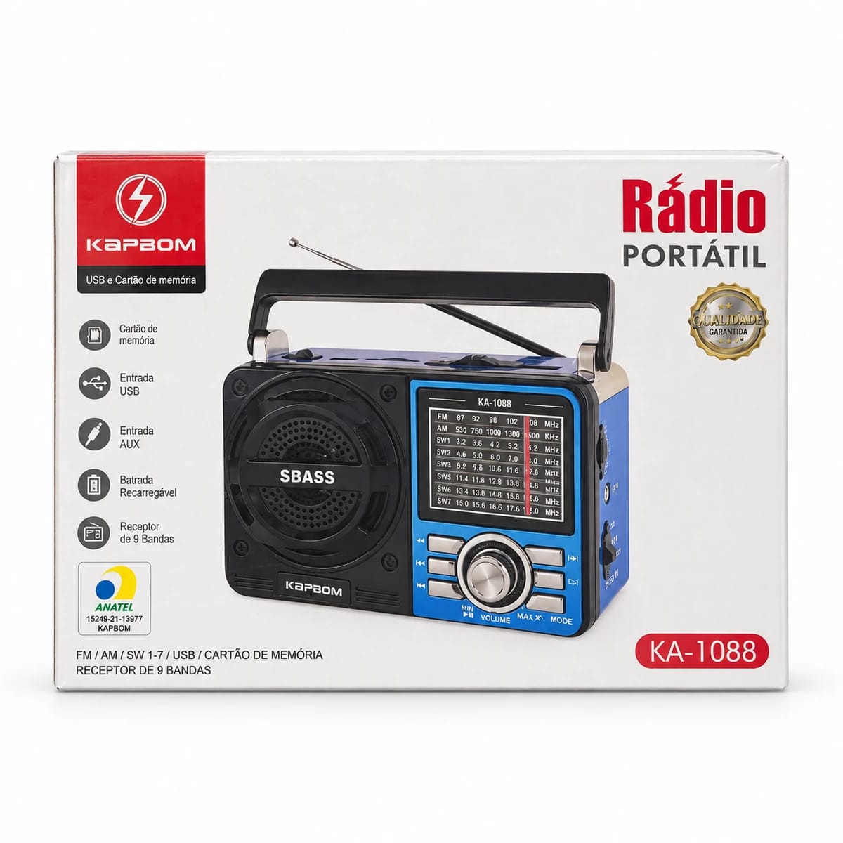 Rádio portátil Kapbom KA-1088 - Foto 1