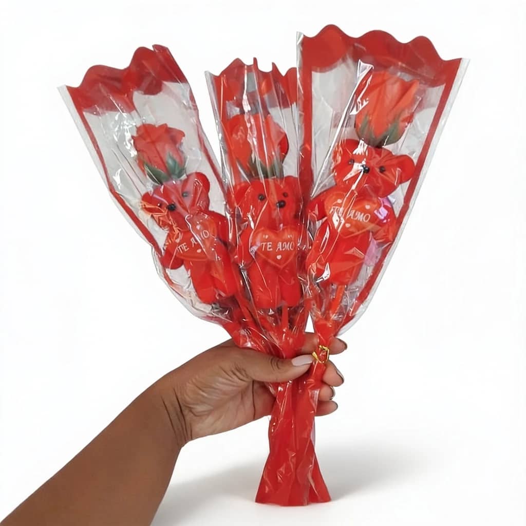 Rosa com ursinho