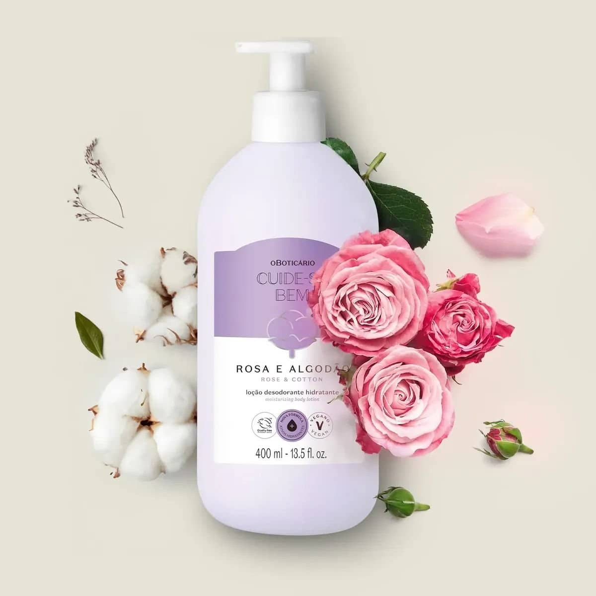 Hidratante Cuide-se Bem Rosa E Algodão 400ml
