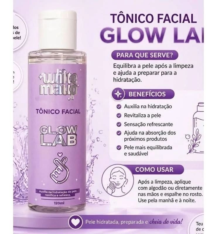 TÔNICO FACIAL GLOW LAB WIKE MAKE SIKIN 120 ml - Foto 2
