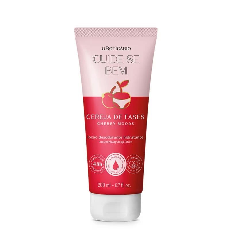 Loção Desodorante Hidratante Corporal Cuide-se Bem Cereja De Fases 200ml - Foto 1