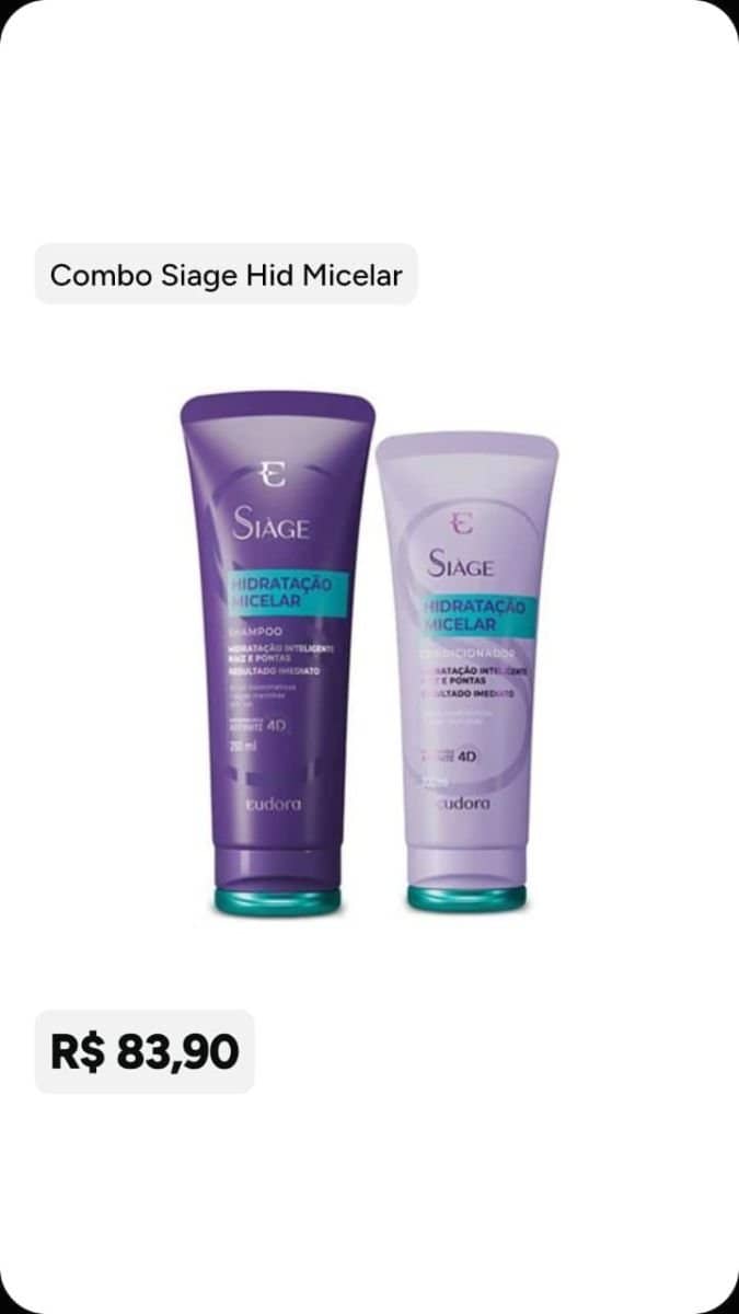 Combo Siàge Hidratação Micelar.