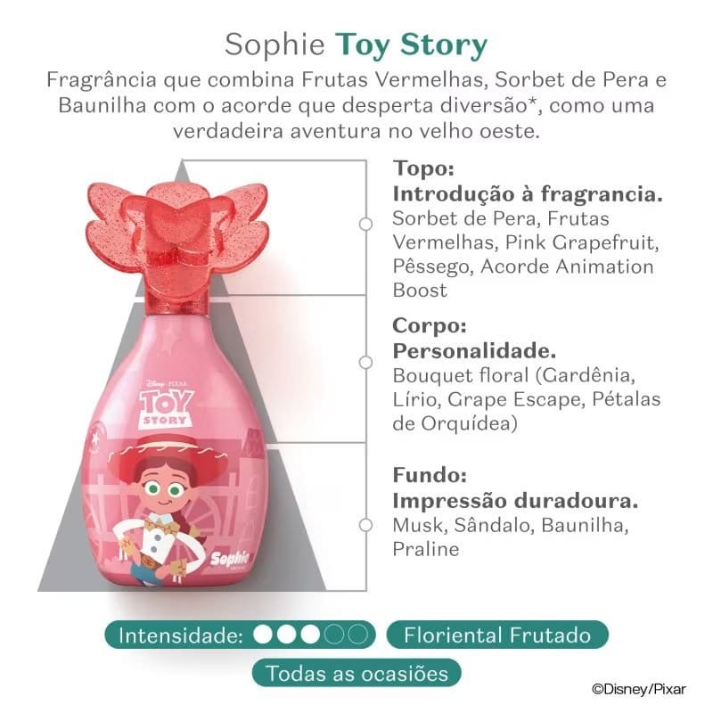 Colônia Infantil Toy Story Sophie Vaqueira Valente 100ml - Foto 3