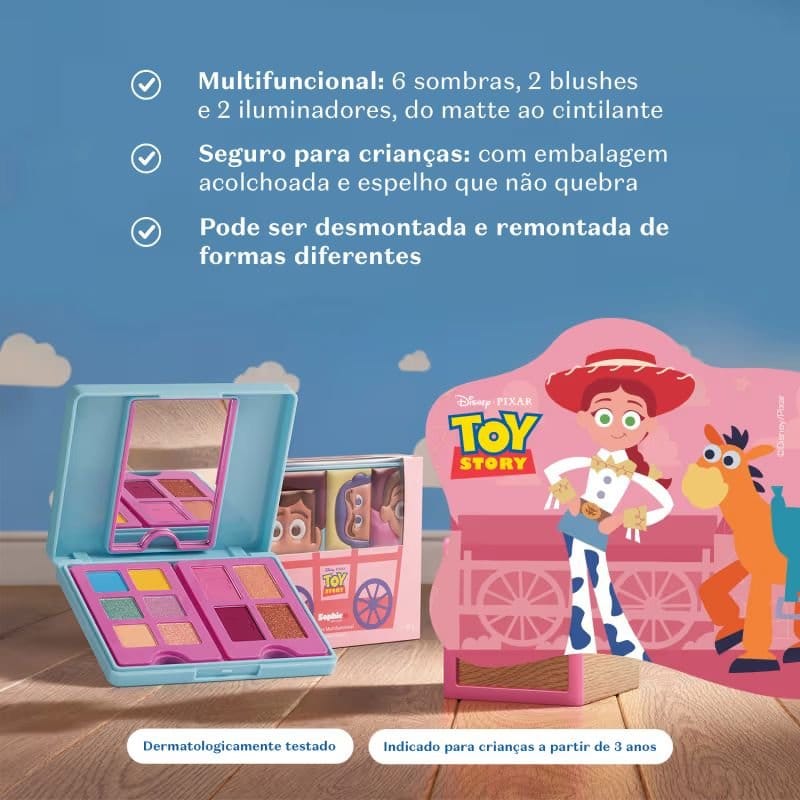 Paleta De Maquiagem Multifuncional Sophie Toy Story Memórias Felizes 10g - Foto 3
